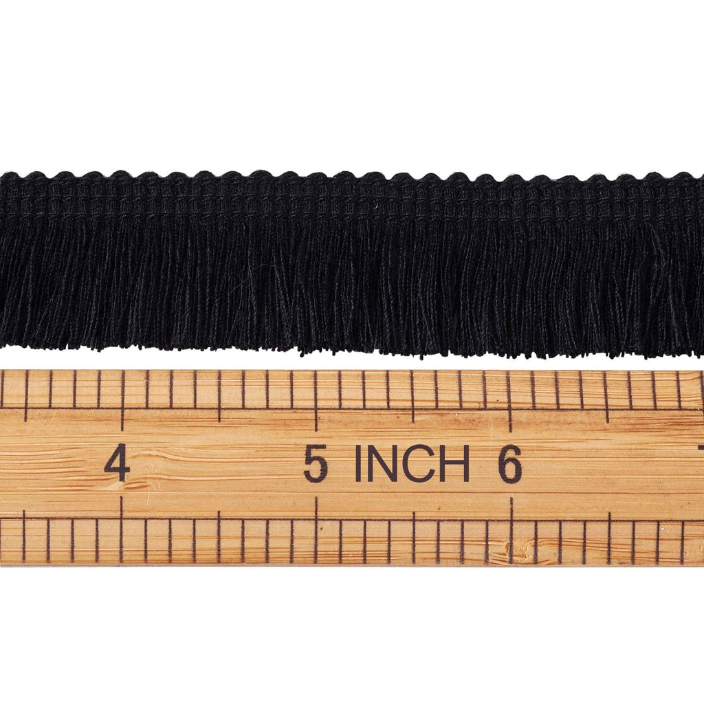 MegaPet Black Polyester Fringe Tassel Lace Trim 1 Inch x 82 Feet Chainette Fringe Fibre Trim for Sewing Quilting DIY