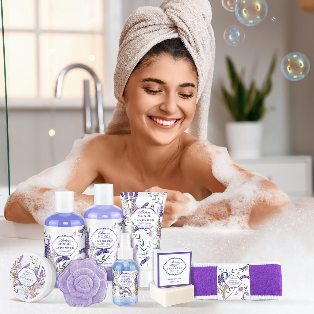 Gift Baskets for Women, Lavender Gift Sets for Women Self Care