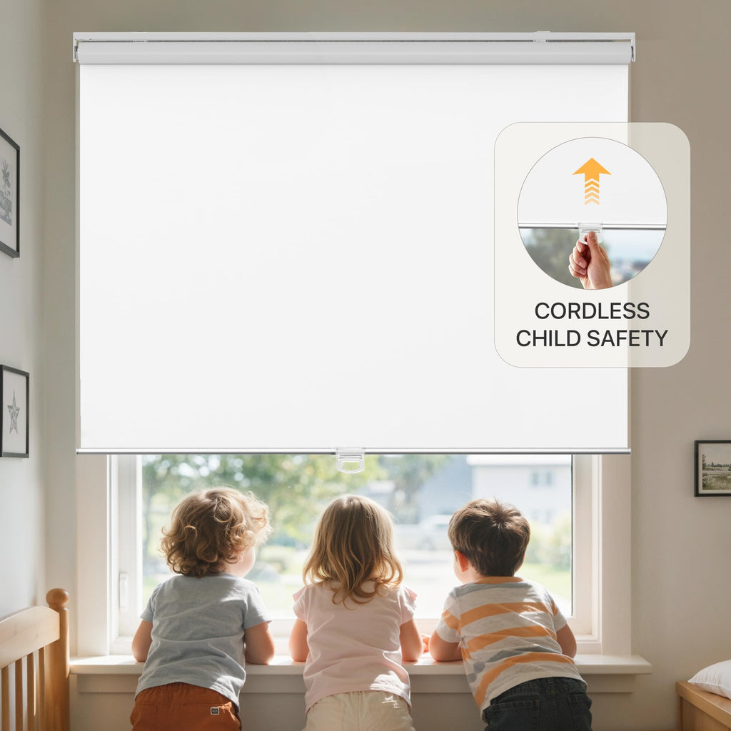 Cordless Blackout Roller Shades, White