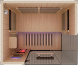 2-Person Full Spectrum Infrared Sauna, 1990W 120V with 12"*12" Red Light Therapy, 2 Speakers