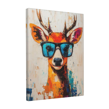 Colorful Deer Canvas Wall Art Funny Elk Painting Wall Decor Artwork 16"x20"