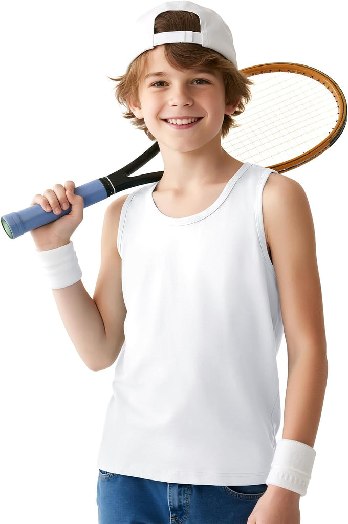 Boys Tank Tops Cotton Undershirts Kids Athletic Sleeveless Shirt