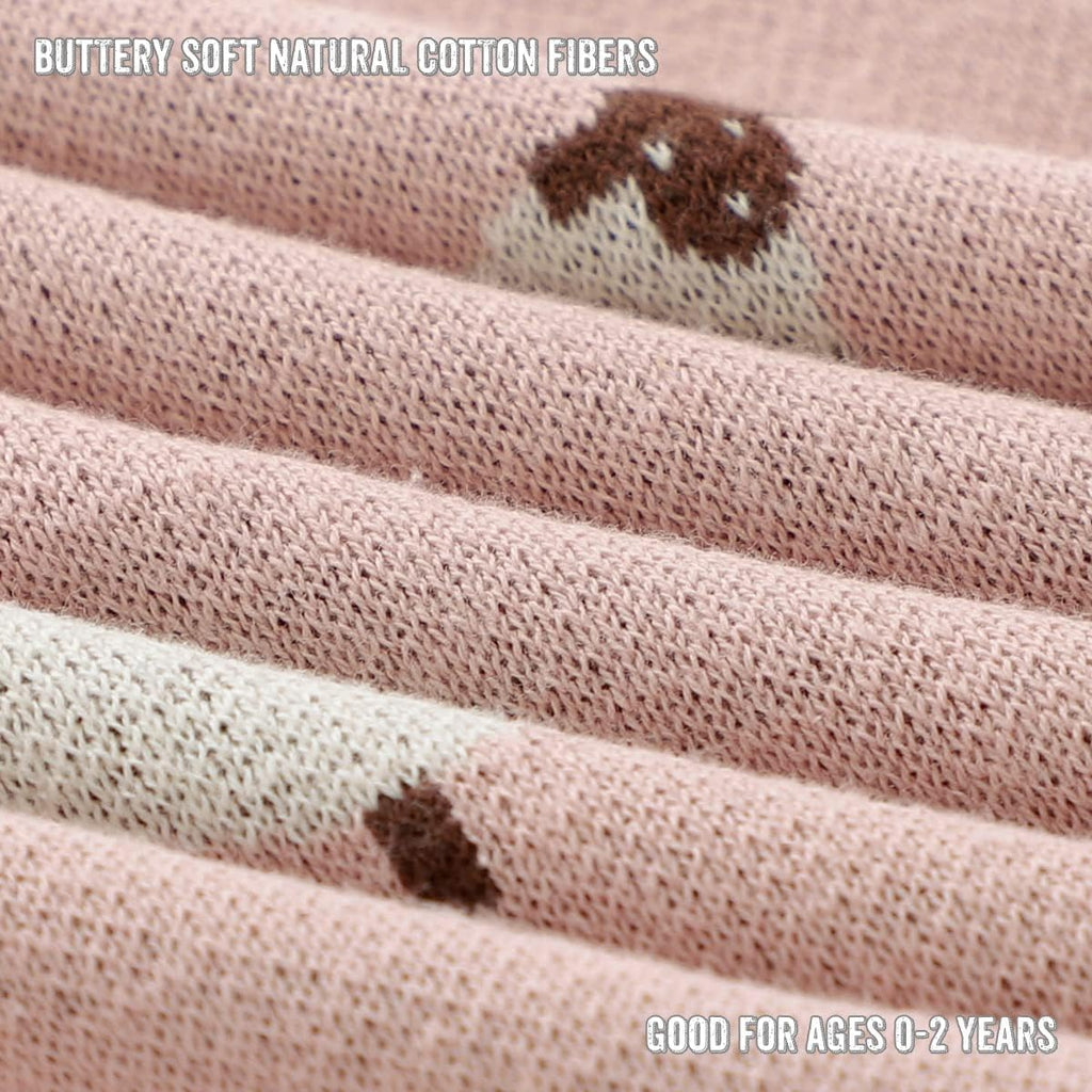 Luxury Knit Baby Receiving Blanket - 100% Cotton Soft Cozy Lightweight Receiving Swaddler Blanket for Shower Gift