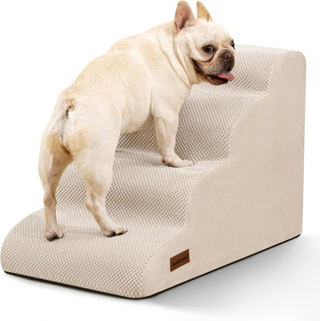 Dog Steps for Bed or Couch, 4 Step Pet Stairs for Small Dogs & Cat