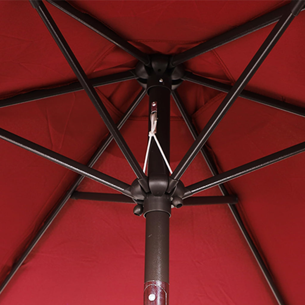 7.5 ft Patio Umbrella, Yard Umbrella, Outdoor Market Umbrella with Push Button Tilt Crank, Burgundy