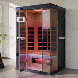 2-Person Full Spectrum Infrared Sauna, 1990W 120V with 12"*12" Red Light Therapy, 2 Speakers