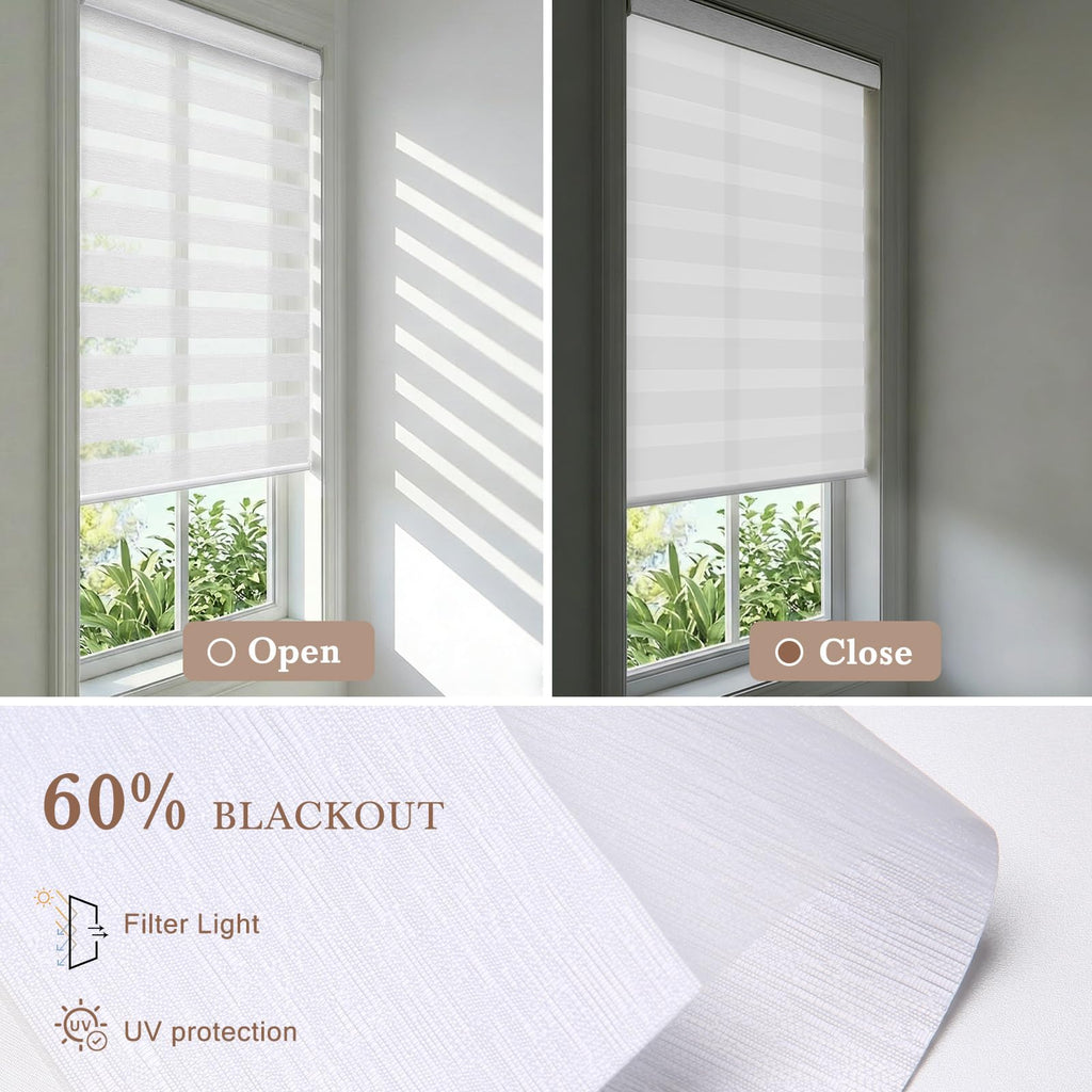 Motorized Zebra Blinds, Automatic Shades for Indoor Windows Work with HomeKit, Alexa, Google Home, Customized