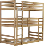 Twin Over Twin Over Twin Triple Bunk Bed for Kids,3 Bed Bunk Beds for 3,Solid Wood Twin Triple Bunk Bed with Two