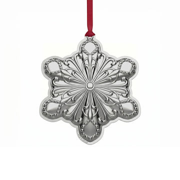 2026 Silver-Plated Snowflake Ornament 6th Edition Annual Collectible - Keepsake Box and Velvet Pouch Included
