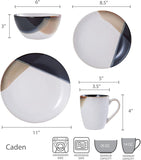 Gourmet Basics Caden 16-Piece Stoneware Dinnerware Set, Service for 4