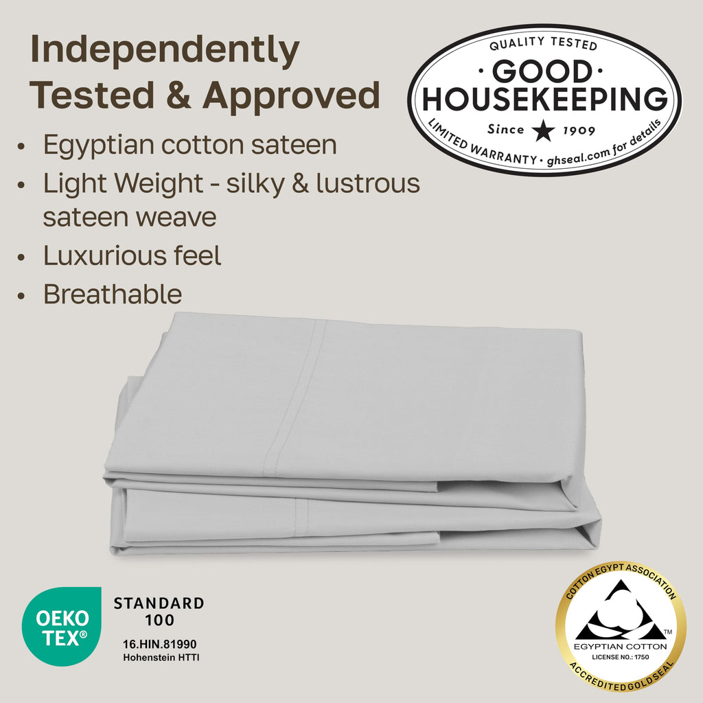 100% Egyptian Cotton 2-Pack Pillowcases Standard Size