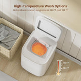 Portable Washing Machine, 0.8 Cu. Ft. Capacity Mini Washer & Spin Dryer, Fully Automatic with 8 Wash Programs, Hot