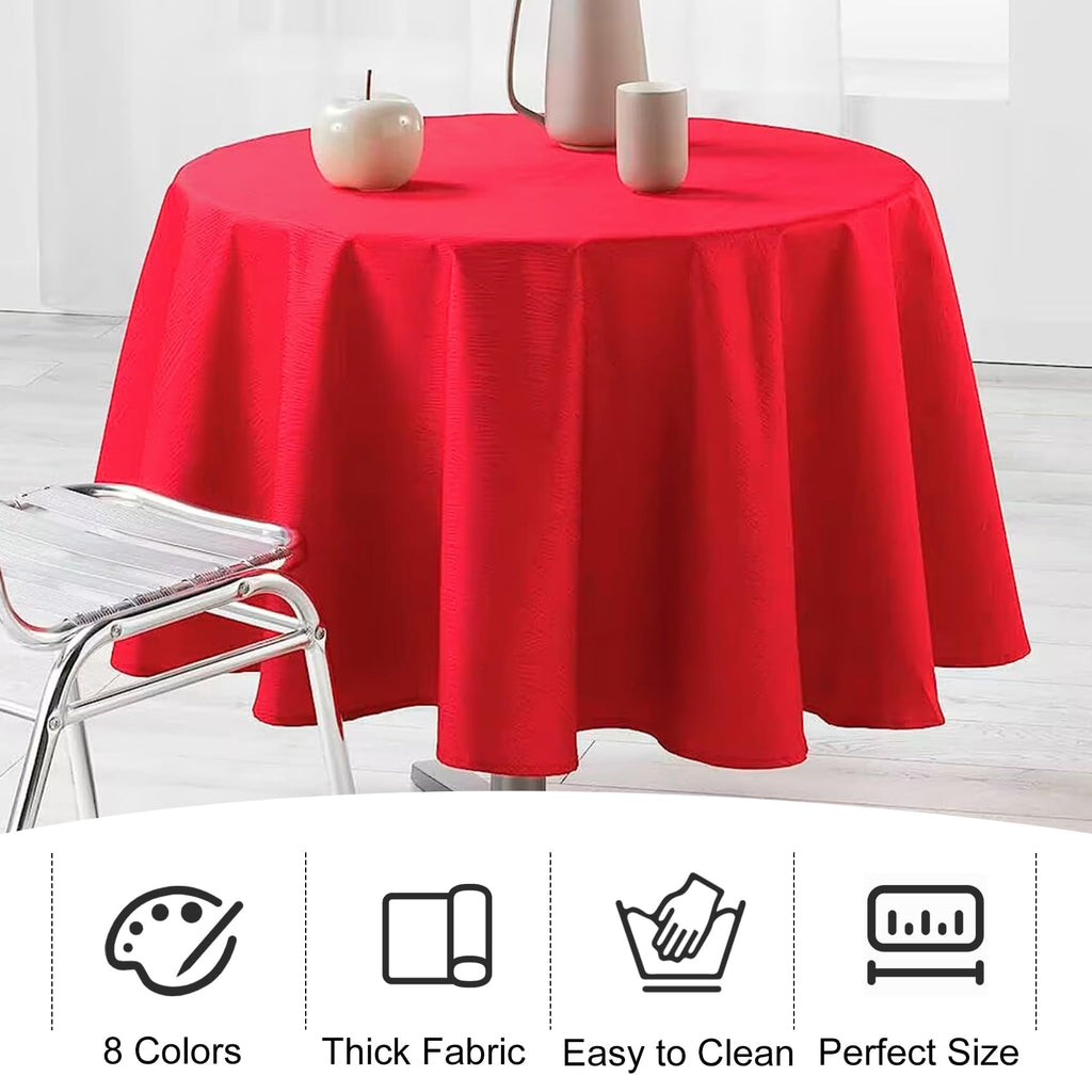4 Pack Round Tablecloth 120 Inch Polyester Washable Fabric Table Covers for Wedding Dining Table Buffet Parties