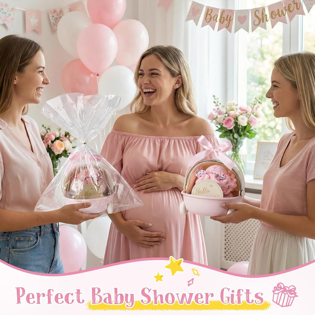 Baby Girl Gift Set - 12 Pcs Newborn Essentials with Bunny Lovey, 100% Cotton Onesie, Milestone Sign & Photo Frame