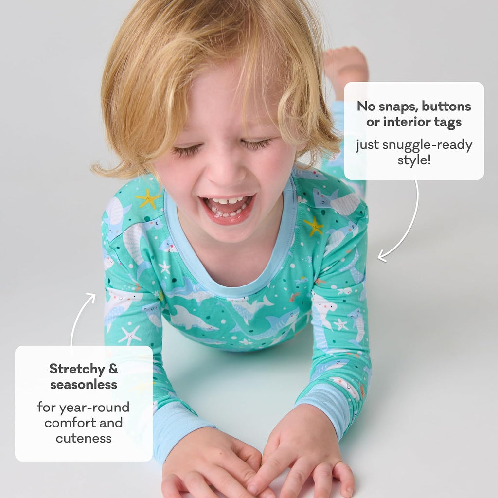 Two-Piece Pajama Set, Viscose from Bamboo, Toddler Kids PJs
