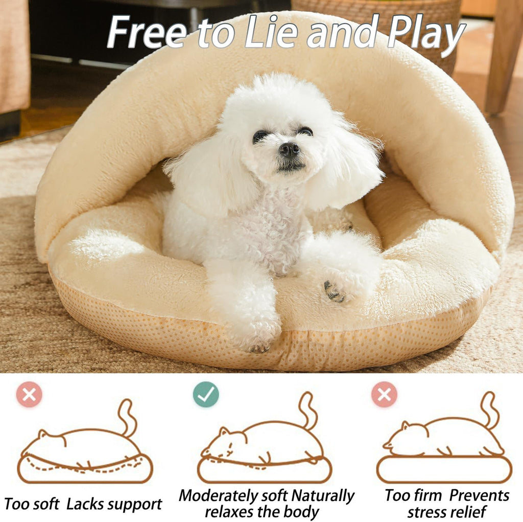 Bed for Dog and Cat, Pet Bed, Ultra Soft Cute Plush Slipper Cat Cave Bed, Anti Slip Warm Pet House Nest