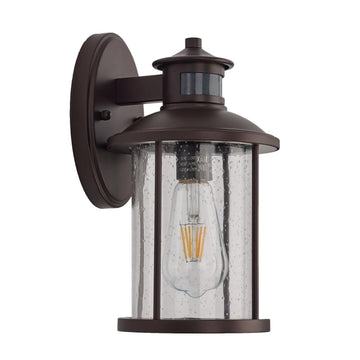 Motion Sensor Bronze Outdoor Wall Light 1 Pack, 11.5" Farmhouse