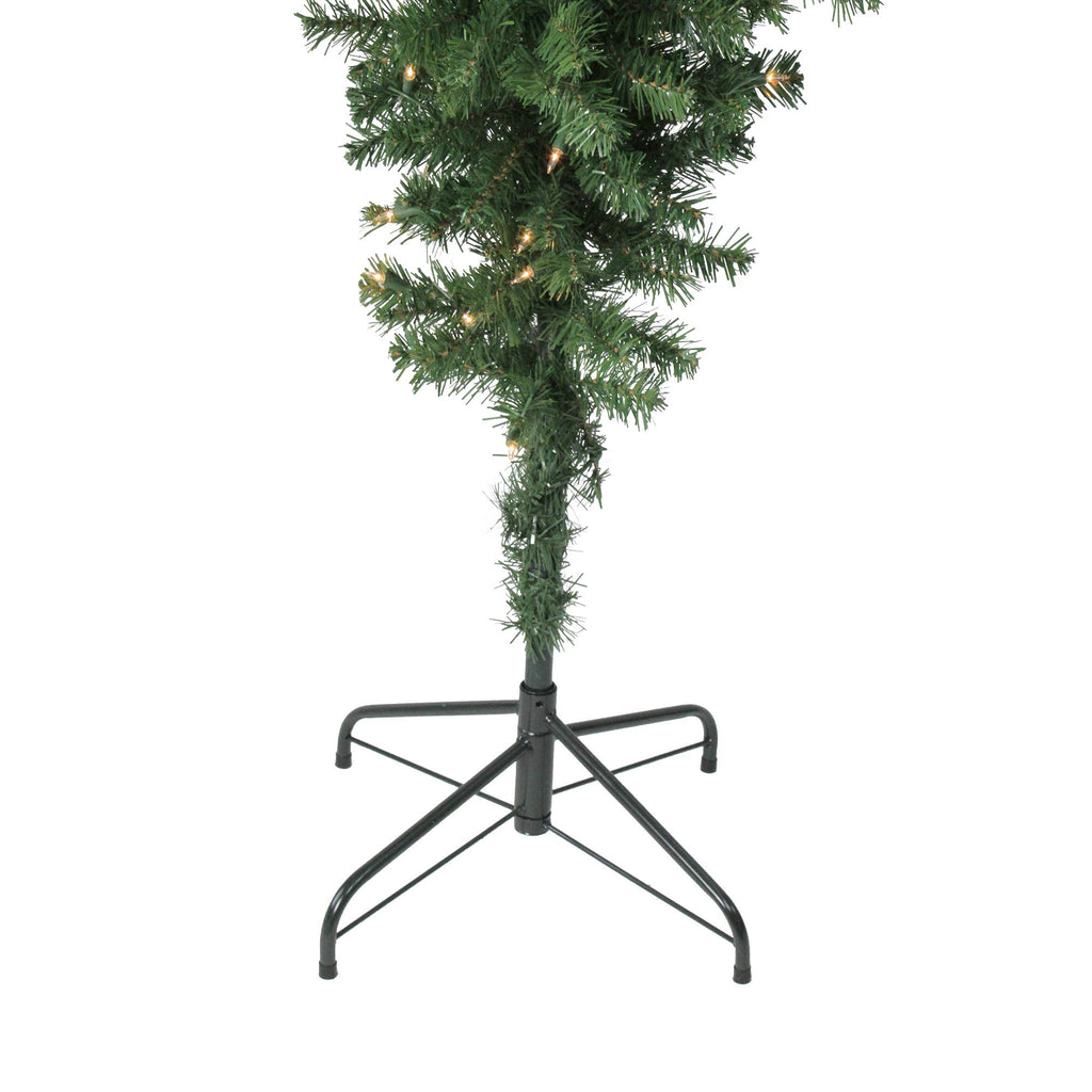 5.5' Pre-Lit Medium Spruce Upside Down Artificial Christmas Tree - Clear Lights