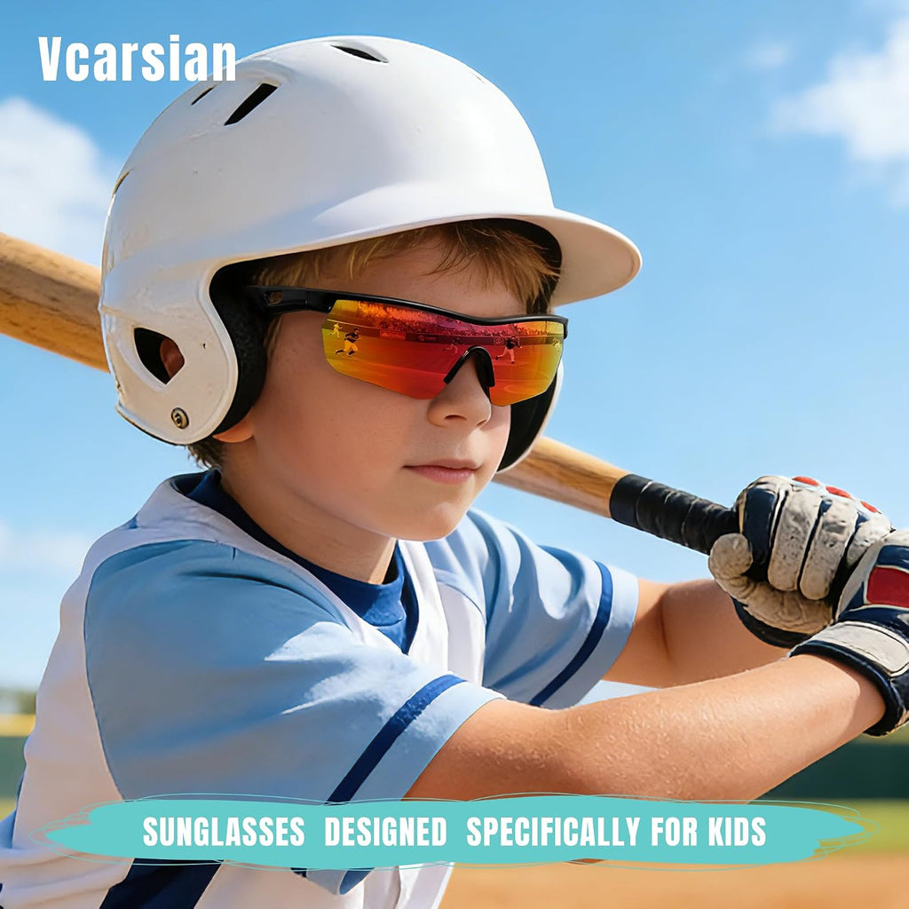 Kids Sunglasses Polarized Youth Baseball Softball Cycling Sports Sun Glasses Boys Girls