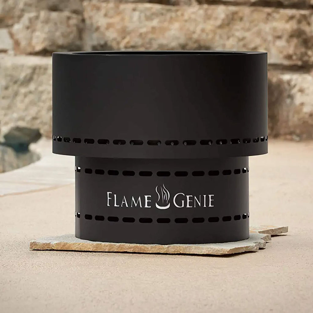 Portable Smokeless Wood Pellet Outdoor Fire Pit, 19" Diameter, Black Galvanised Steel