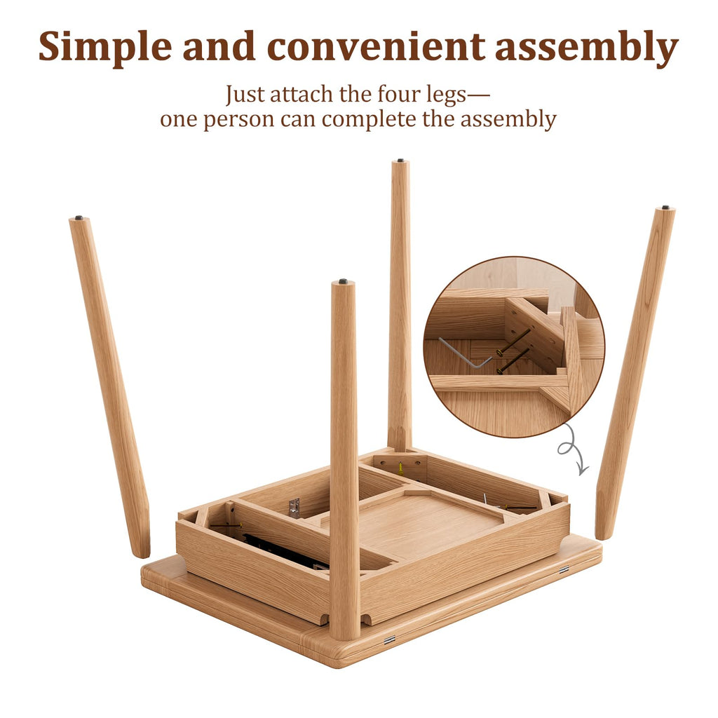 Solid Wood Small Dining Table, 23.6".2"L Expandable Kitchen Table for 2-6, Designed for Small Spaces, Easy