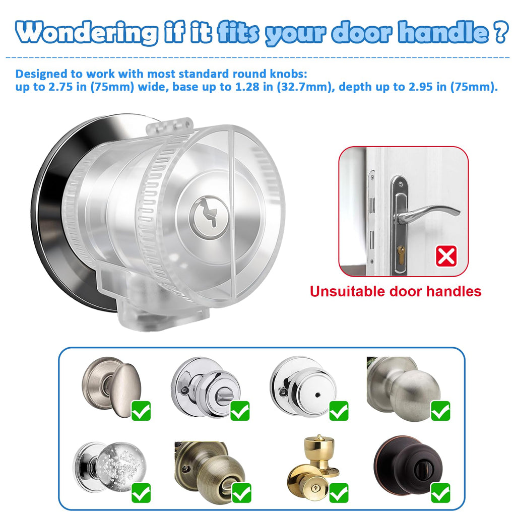 Door Knob Safety Self-locking Cover for Kids,Prevent Childproof Opening,Easy Install&Use,Child Safety Guards & Locks