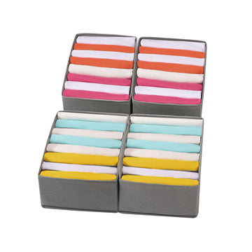 4 Packs T-shirt Drawer Organizers for Clothing, 8 Grids Compartment Storage Box Wardrobe Clothes Organizer, Clothes