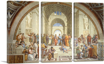 School of Athens 1510 Canvas Art Print Stretched Framed Painting Picture Poster Giclee Wall Decor by Raphael - 60" x