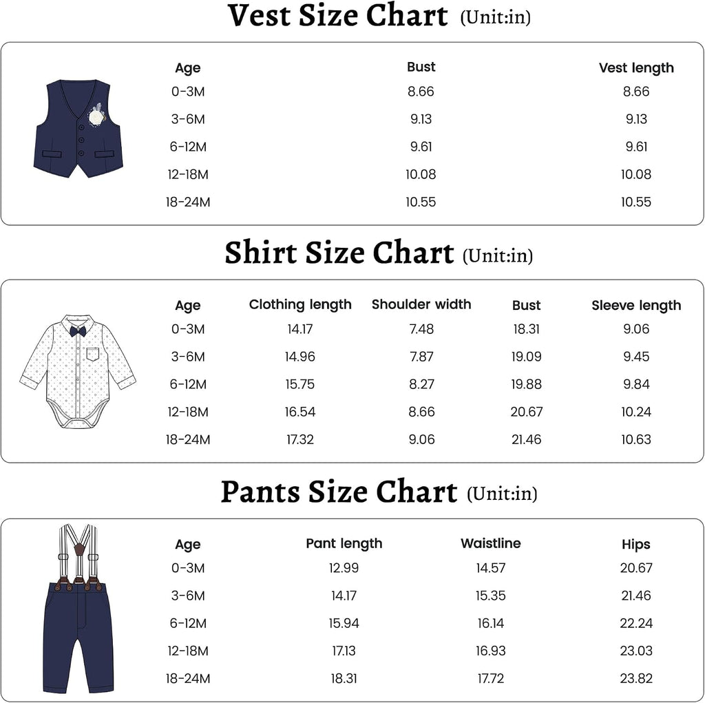 Baby Boy Clothes Suit Infant Gentleman Wedding Outfit Dress Shirt+Bowtie+Vest+Corsage+Suspender+Pants 6Pcs Set
