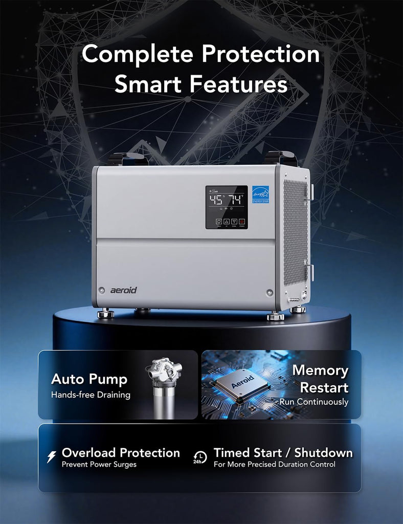 70 Pints Crawl Space Dehumidifier with Built-in Pump and Drain Hose