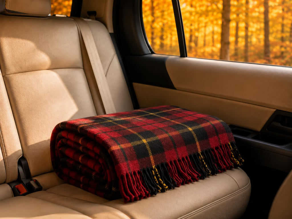 Tartan Fall Plaid Wool Blanket - Scottish Winter Throw (Wallace)