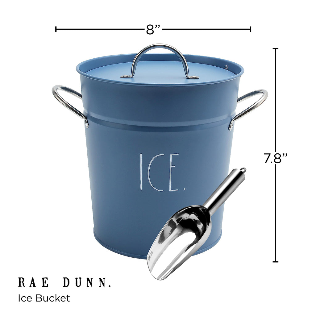 Ice Bucket with Scoop - Stainless Steel Bucket with Handle, Lid and Ice Scooper - 4 Qt. Storage Bin for Ice Cubes for