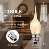 6 Pack Mini Silicone Dipped Candle Light Bulbs, 3 Watt E12 Candelabra Base, 2700K Warm Yellow Flame Tip Decorative