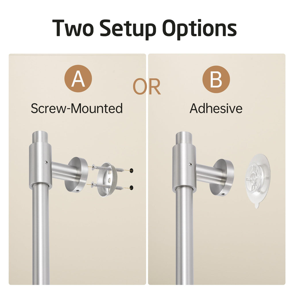 No Drill 30-Inch Shower Slide Bar with Adjustable Handheld Shower Head Holder, Self Adhesive, Universal Fit, 18/8