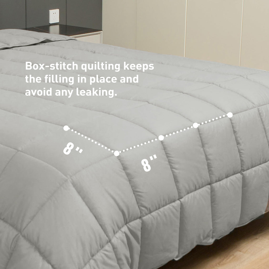 Oversized Queen Duvet Insert Cotton Cover Dorm Summer Silver Gray