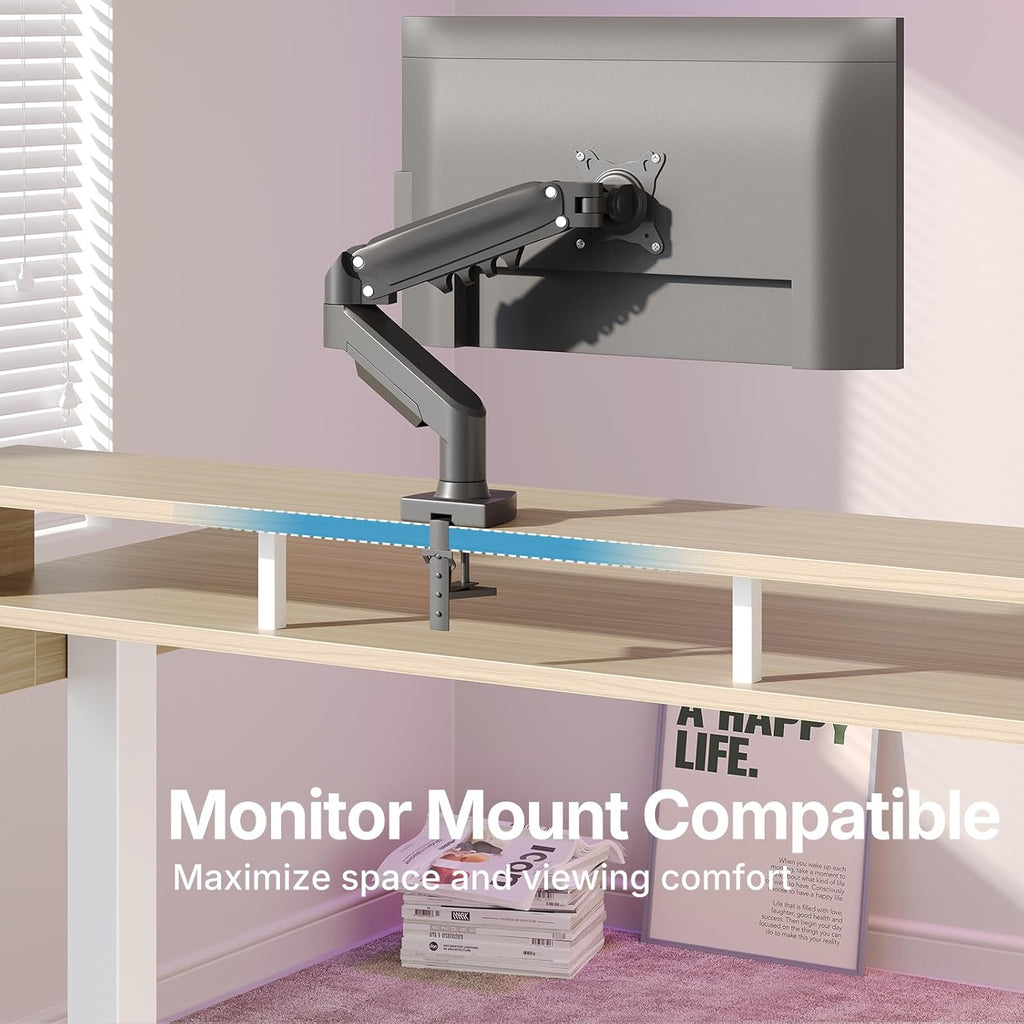 55′′ x 26′′ Electric Standing Desk with 2 Drawers &24.4′′ Large Keyboard Tray, C-Clamp Mount Compatible, Adjustable