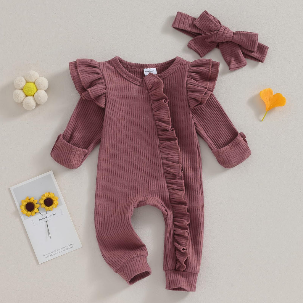 Newborn Baby Boy Girl Knit jumpsuit Romper Newborn Coming Home Outfit Infant Fall Winter Spring Clothes with Hat