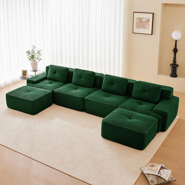 Corduroy Modular Sectional Sofa, Oversized Cloud Couches