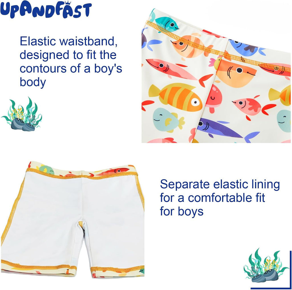 Boys Rash Guard Set UPF 50+ Long Sleeve Swimsuits