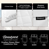 Queen White Goose Feather Down Fiber Comforter -100% Cotton Shell All Season Duvet Insert,Luxury Hot