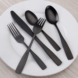 Matte Black Silverware Set, Satin Finish 40-Piece Stainless Steel Flatware set, Tableware Cutlery Set Service for 8