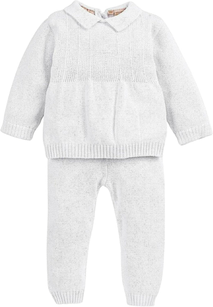 Baby Boys - Knitted Cotton Baptism 2pc Set