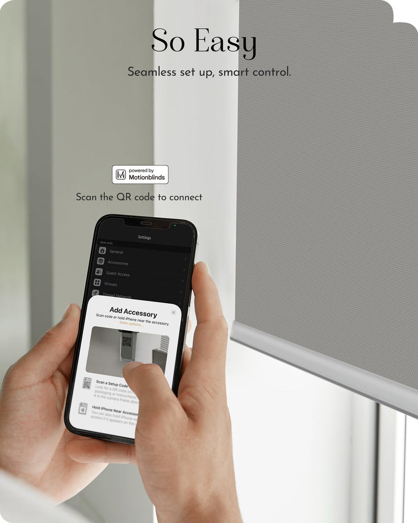 Smart Roller Shades 100% Blackout Window Blinds with APP Control Customized Automatic Shades (37" Wx72 H, Grey)