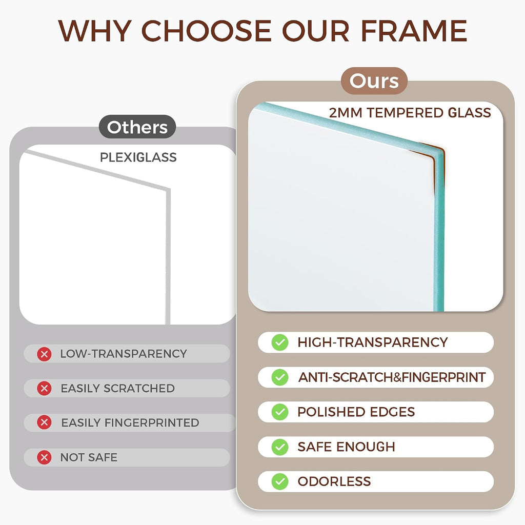 12x12 Gold Picture Frame, 12 x 12 Metal Frame Set of 3, Modern Gold Aluminum Frames with Tempered Glass, Matted to