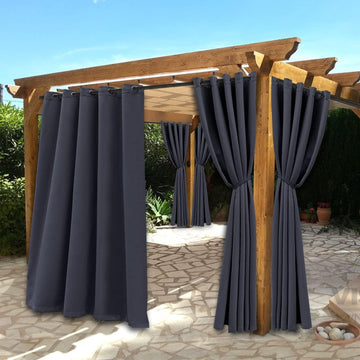 Waterproof Indoor/Outdoor Curtains Thermal Insulated | Sun Blocking Weatherproof Blackout Curtains /Porch/Living