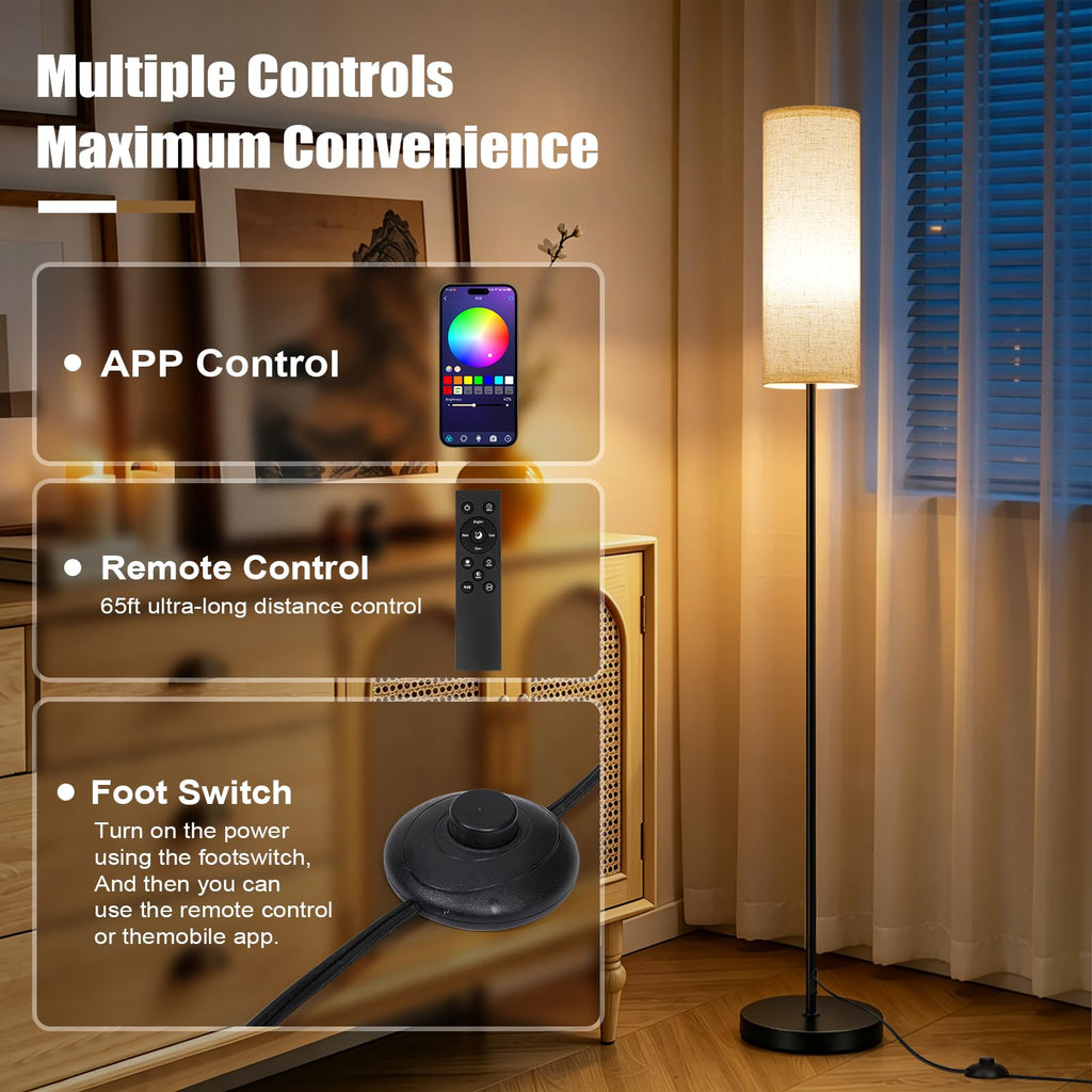 Floor Lamps Set of 2 - Colors Changing LED Standing Room Lights