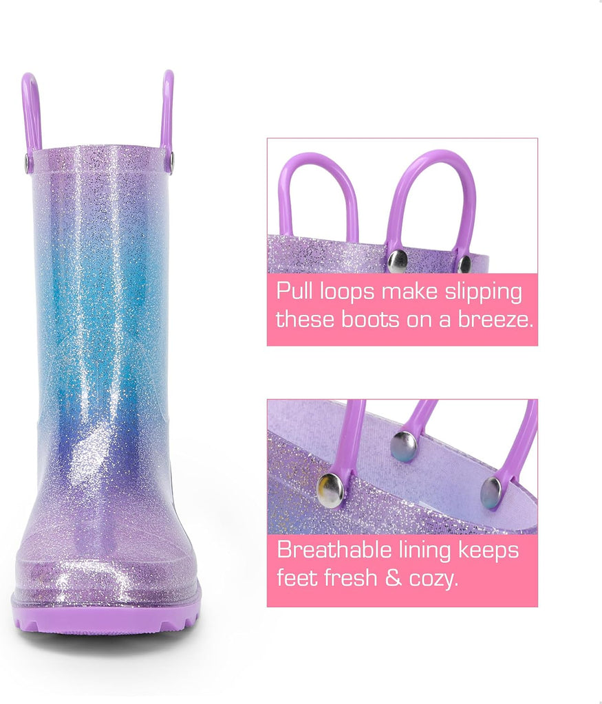 Kids Glitter Rain Boots