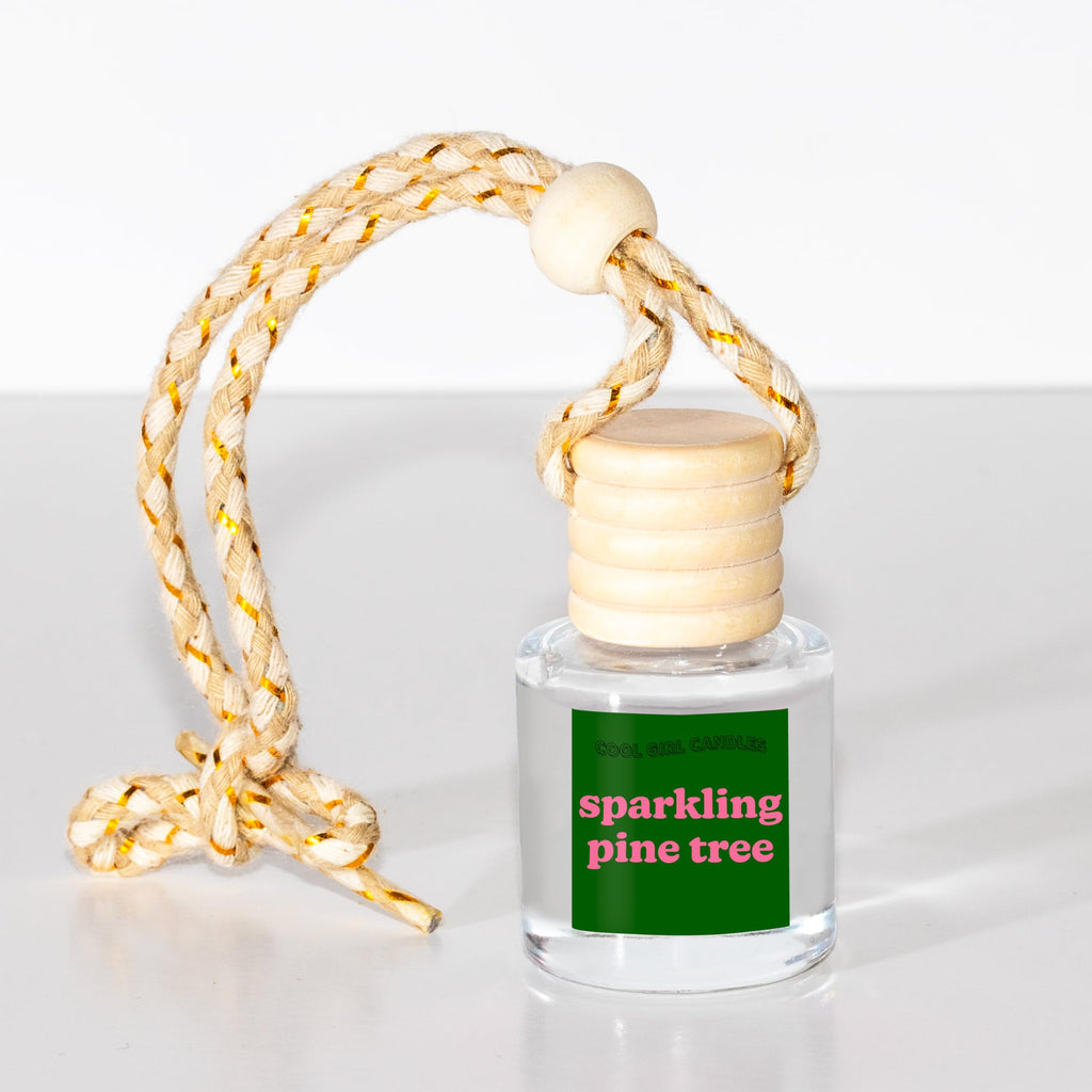 Sparkling Pine Tree Car Hanging Fragrance Oil Diffuser for Essential Oils, Automobile Aromatherapy, Long Lasting Car