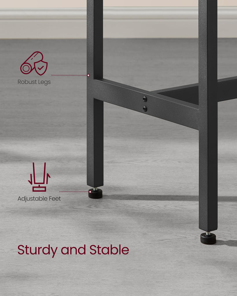 Bar Table, Narrow Long, High Top Pub Table, Steel Frame