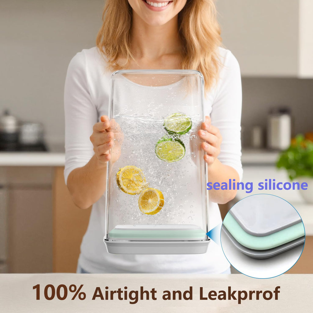Pop Airtight Food Storage Container with Lid, 4L/4.2qt Large Cereal Flour Sugar Storage Container with Scoop, One
